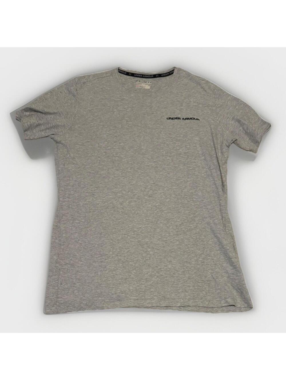 Under Armour Logo T Shirt Men Loose Fit Grey Tee Medium Short Sleeve